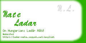 mate ladar business card