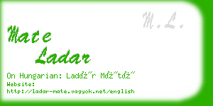 mate ladar business card